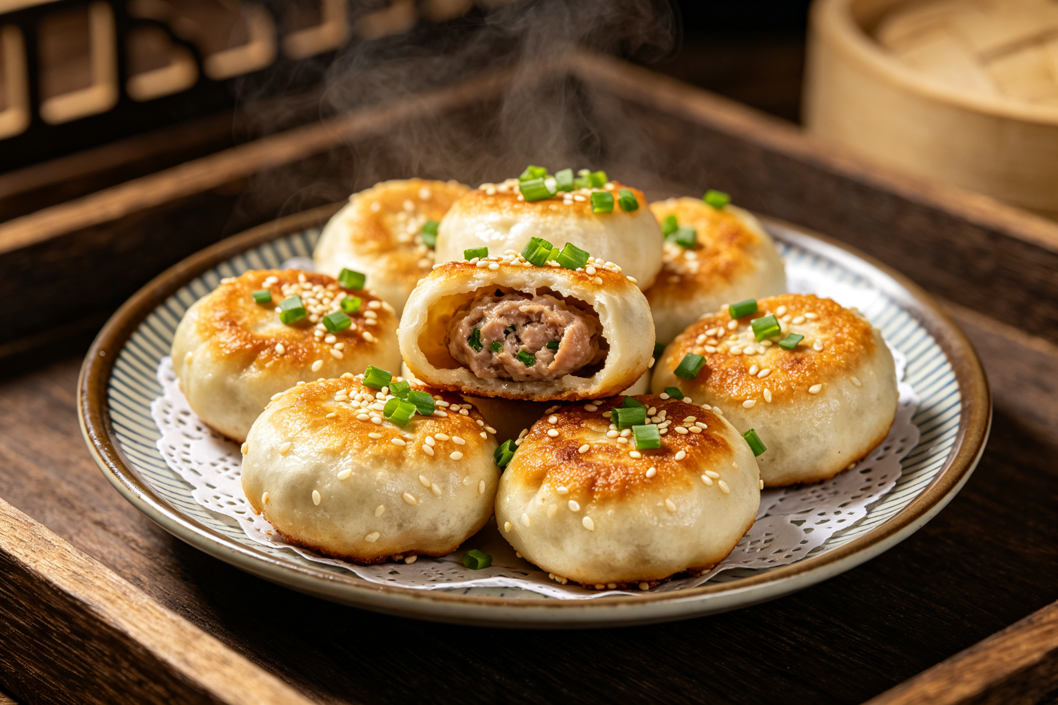 Shengjianbao (Pan-fried Pork Buns)